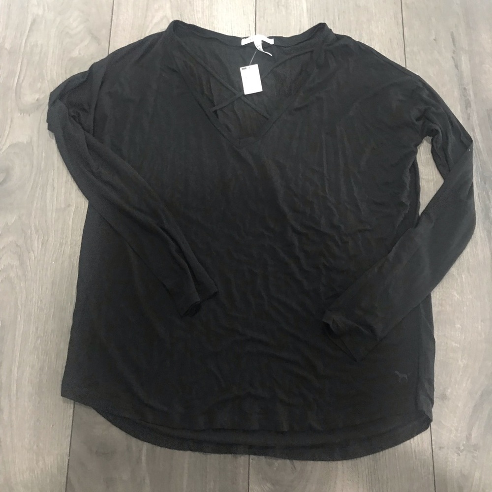 NWT  Victoria’s Secret pink black L/S sz Small